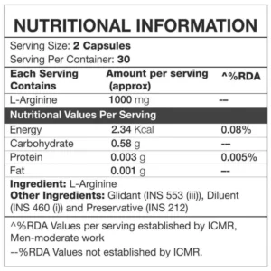IN2 L- Arginine 60 Capsules - Image 4