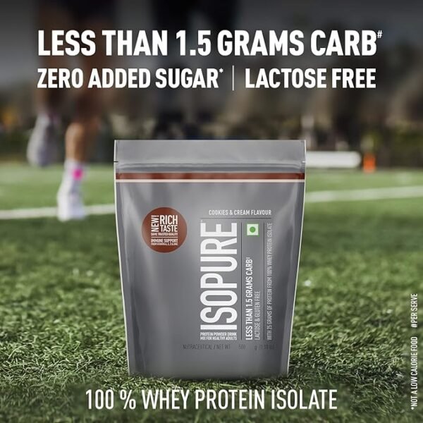 Isopure Whey Protein Isolate Powder with Vitamins for Immune Support & Biotine- 500g - Image 4