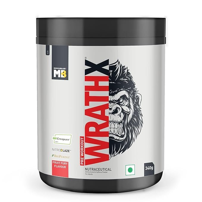 MuscleBlaze Pre Workout WrathX with Creapure®, Nitroblaze & BioPerine 340 gm