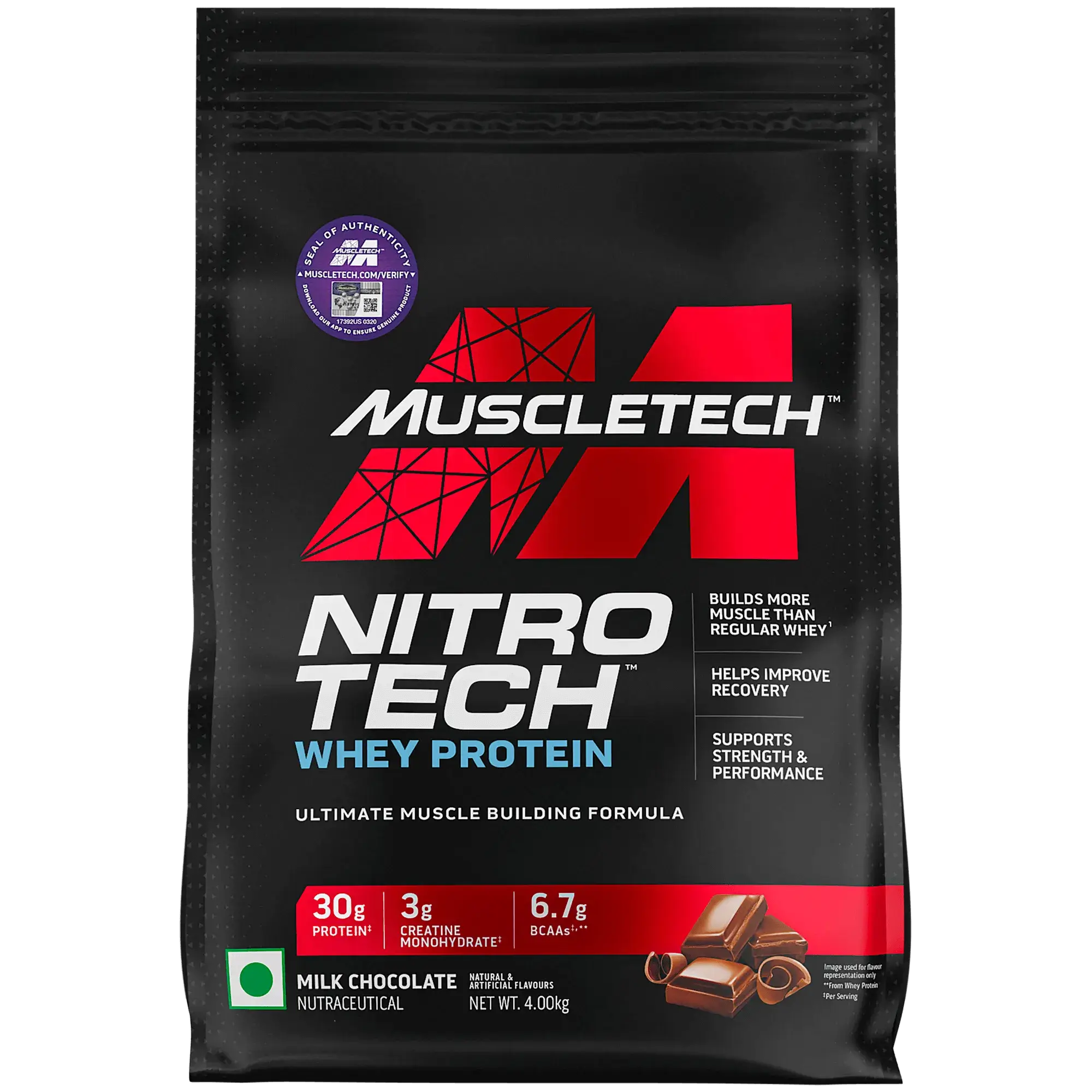 MuscleTech NitroTech Whey Protein, 4 kg