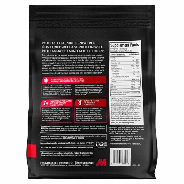 MuscleTech Platinum 8-Hour Protein, 4.6lb - Image 2