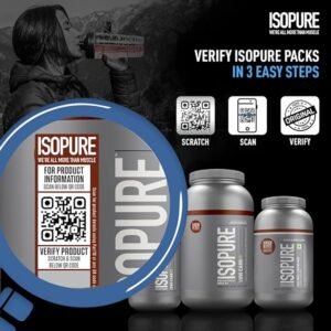 Isopure Whey Protein Isolate Powder with Vitamins for Immune Support & Biotine- 500g - Image 3