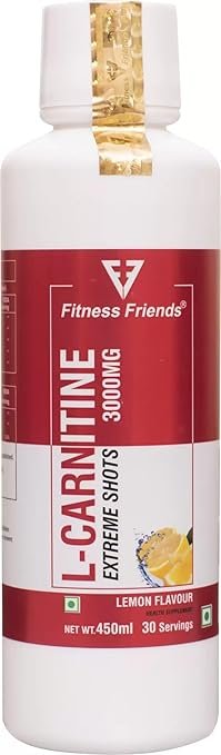 Fitness Friends L-Carnitine 3000mg Extreme Shots, Lemon Flavour, 450ml, 30 Servings