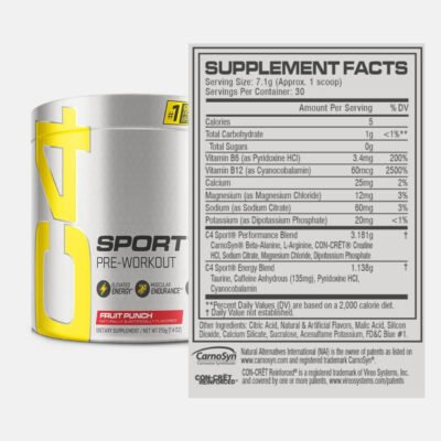 Cellucor, C4 Sport, Pre-Workout, Fruit Punch, 30 Ser 7.4 oz (210 g) - Image 2