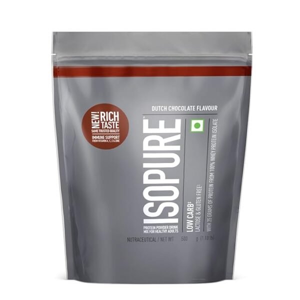 Isopure Whey Protein Isolate Powder with Vitamins for Immune Support & Biotine- 500g