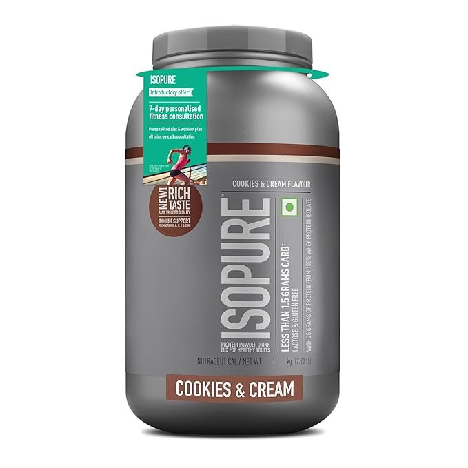 Isopure Low Carb 100% Whey Protein Isolate Powder - 1 Kg (2.2 Lb)