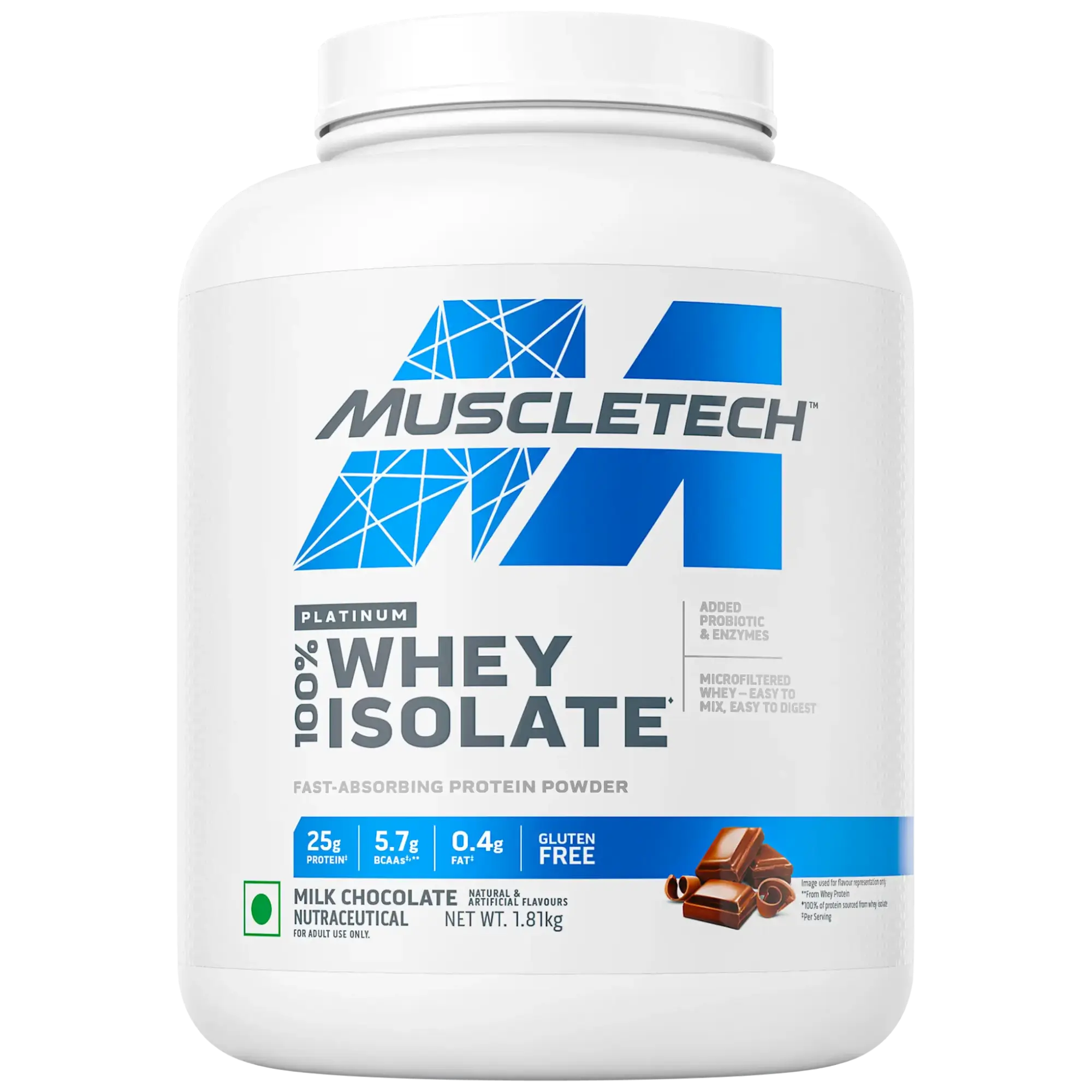 Muscletech Platinum 100% Whey Isolate Protein 1.8Kg