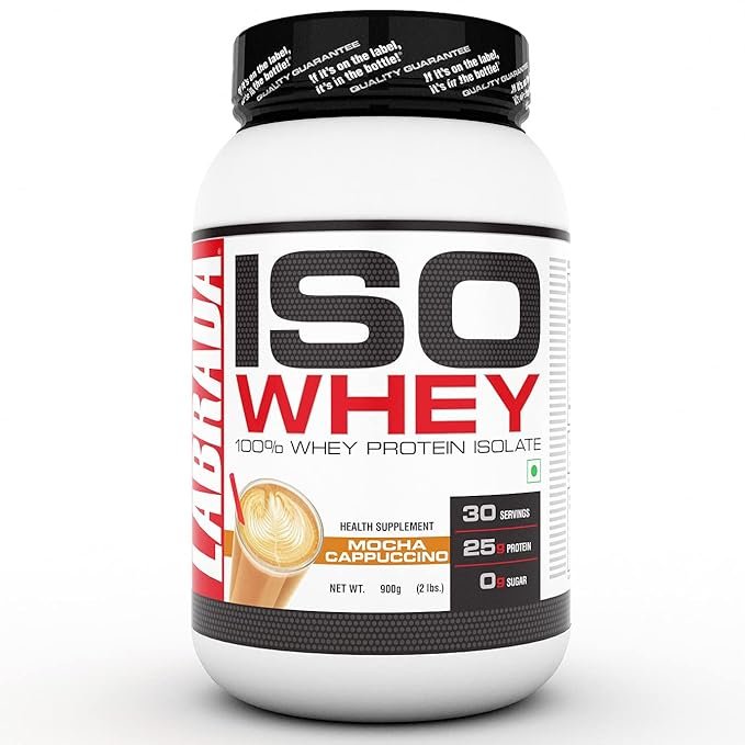 Labrada ISO WHEY 100% Whey Protein Isolate (Post Workout, 25g Protein, 0g Sugar, 0g Fat, Gluten Free, Lactose Free, 30 Servings) - 2 lbs (900g)