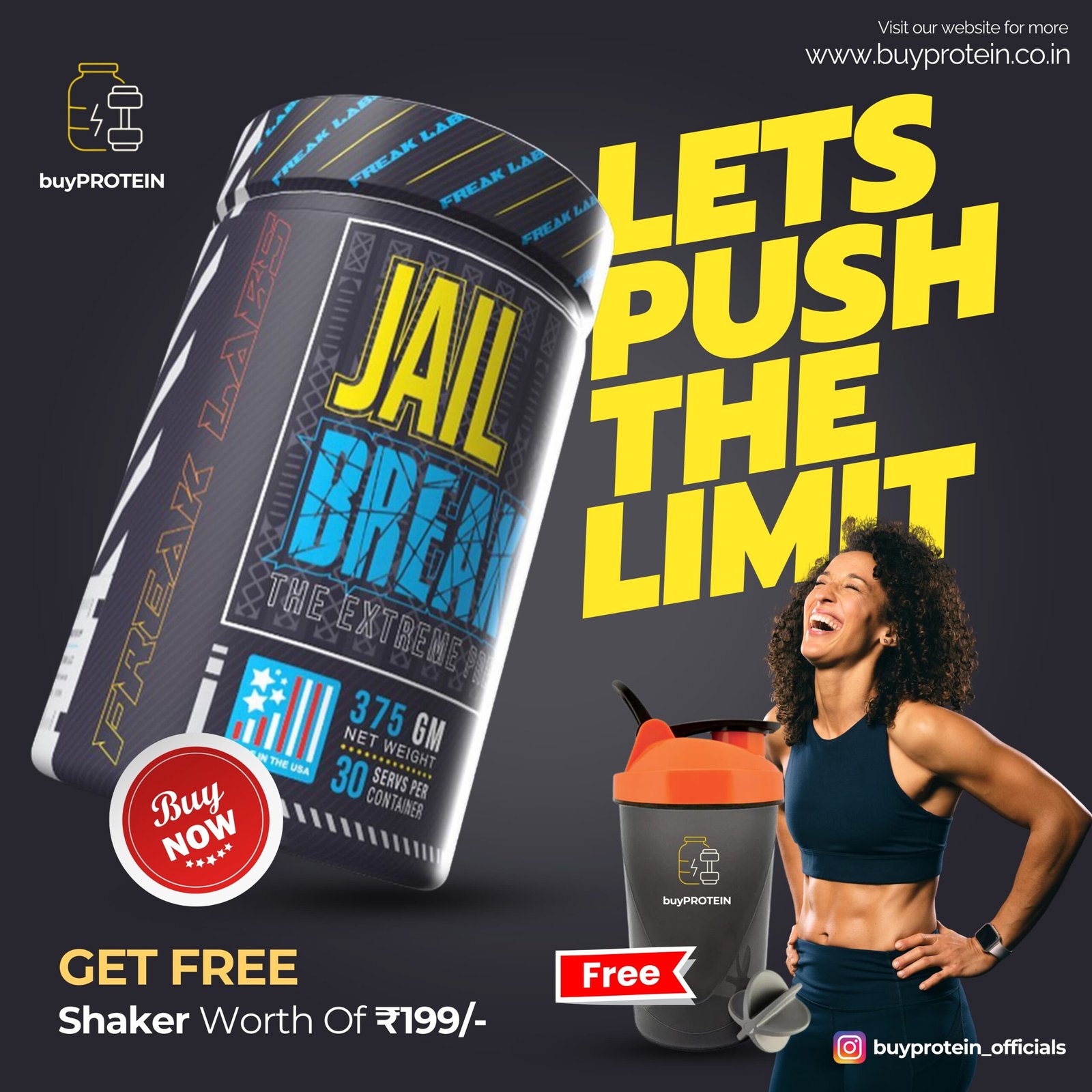 Combo Offer - Freek labs Jail break pre & Get Free Shaker