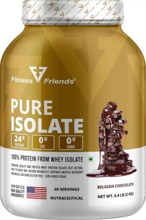 Fitness Friends Pure Isolate Belgian Chocolate Whey Protein, 24g Protein, 0g Fat, 0g Carb, 68 Servings, 2kg - Image 3