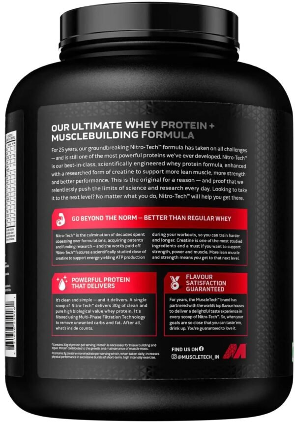 MuscleTech NitroTech Performance Series Whey Protein - 4 Lbs - Image 2