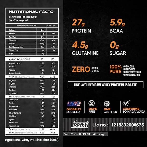 AS-IT-IS Nutrition Whey Protein Isolate 90% - 2 kg - Image 3