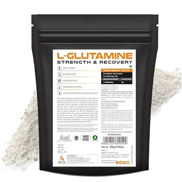 AS-IT-IS L-Glutamine 250gm - Image 2