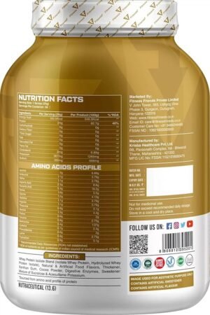 Fitness Friends Pure Isolate Belgian Chocolate Whey Protein, 24g Protein, 0g Fat, 0g Carb, 68 Servings, 2kg