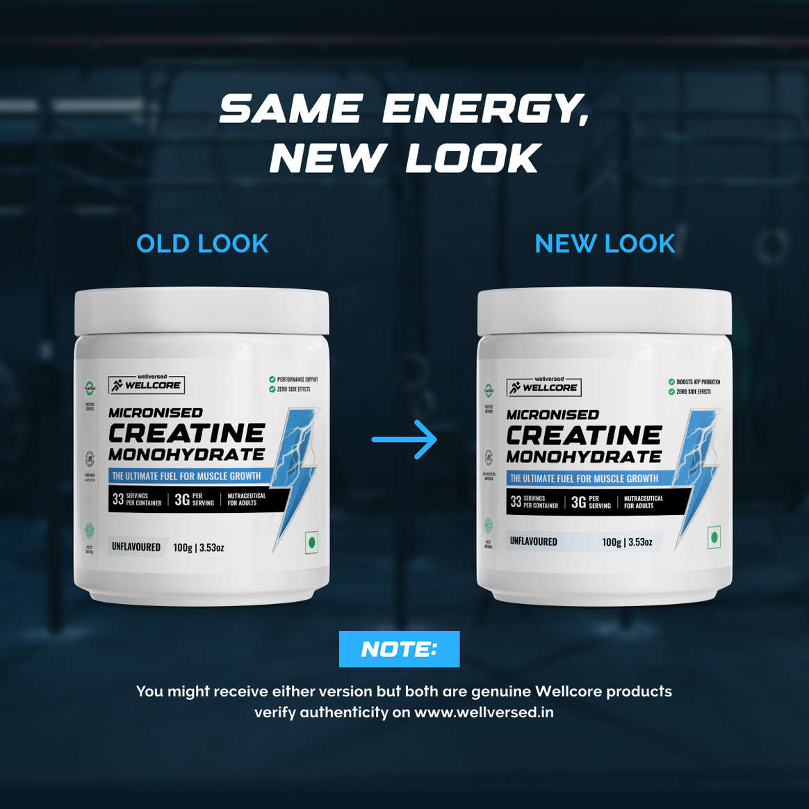 Old-New_Front___Unflavoured_33servings___Creatine___Revamp_Listing___Wellcore_1_4dc7286d-d9e7-4eee-aa04-5924138bfe4e_1164x1164 Wellcore - Micronised Creatine Monohydrate (100g, 33 Servings) - Image 8