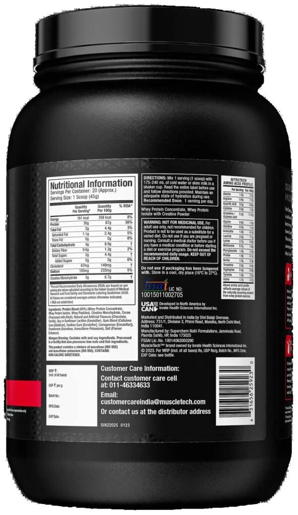 MuscleTech Nitrotech Performance Series - 2 Lbs - Image 3