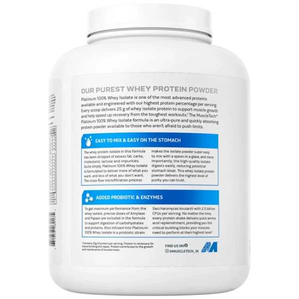 Muscletech Platinum 100% Whey Isolate Protein 1.8Kg - Image 2