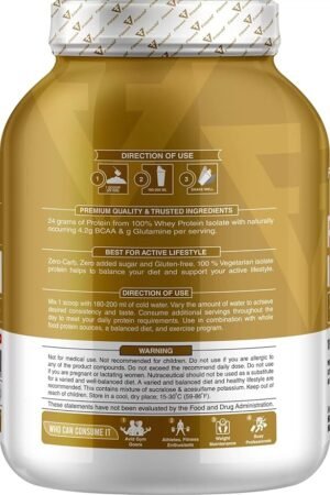 Fitness Friends Pure Isolate Belgian Chocolate Whey Protein, 24g Protein, 0g Fat, 0g Carb, 68 Servings, 2kg - Image 2
