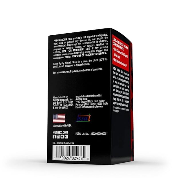 Nutrex Research Nutrex Lipo 6 Black Ultra Concentrate 60 Capsules - Image 5