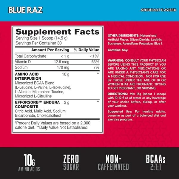 BSN: Amino X: Blue Raspberry 30 (435gm) - Image 3