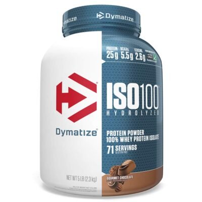 Dymatize Nutrition ISO100 Hydrolyzed Whey Protein Isolate | Fast-Digesting | Muscle Recovery Formula with Amino Acids | Low Sugar & Fat | Gourmet Chocolate | 5 lbs