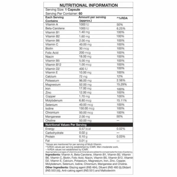 IN2 Multi-Vitamin 60 Tablets - Image 3