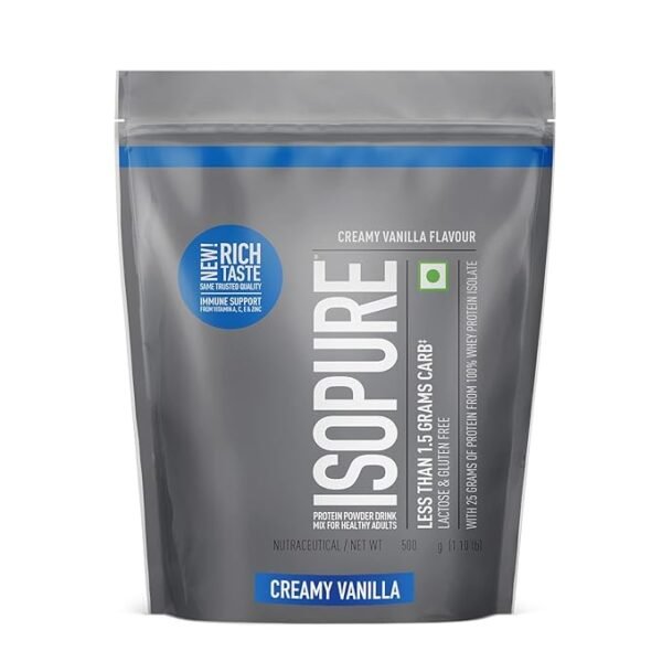 Isopure Whey Protein Isolate Powder with Vitamins for Immune Support & Biotine- 500g