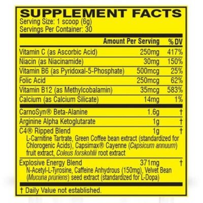 C4 Ripped® Pre Workout Powder 30ser 180gms - Image 2