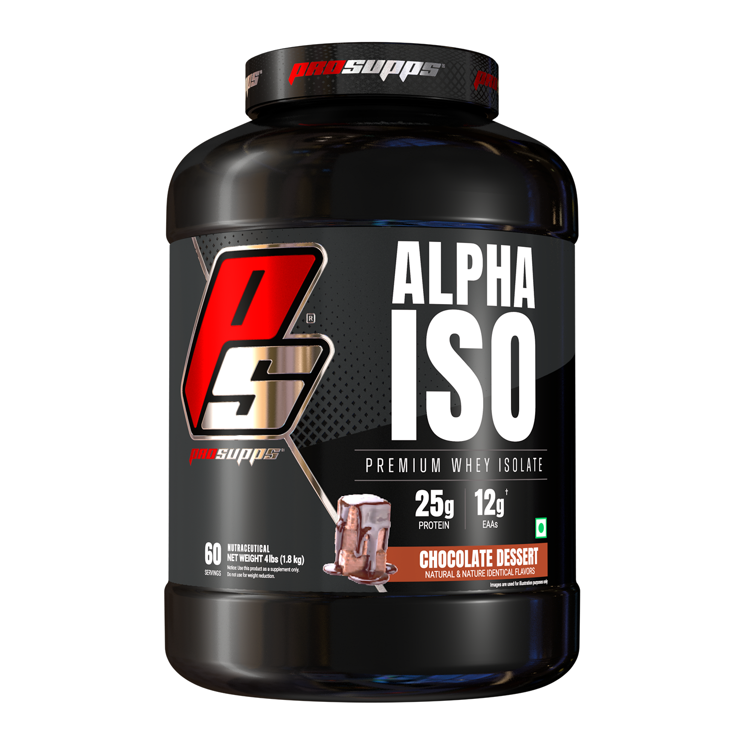 Prosupps Alpha Iso Premium Whey Isolate - 1.8 Kg (3.9 Lb), Chocolate Desert