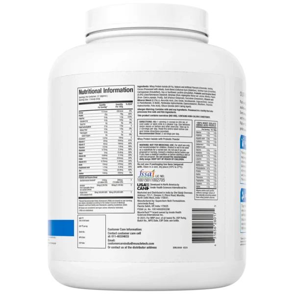 Muscletech Platinum 100% Whey Isolate Protein 1.8Kg - Image 3