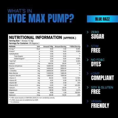 PROSUPPS Hyde Max Pump Preworkout-Energy Drink - Image 4