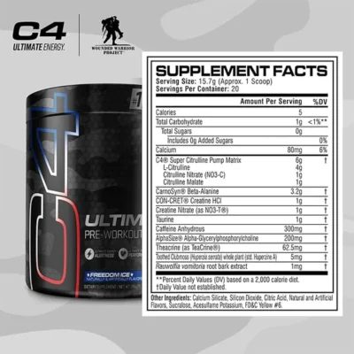 Cellucor C4 Ultimate Pre Workout Powder - Sugar Free Preworkout Energy Supplement 20 Servings - Image 8