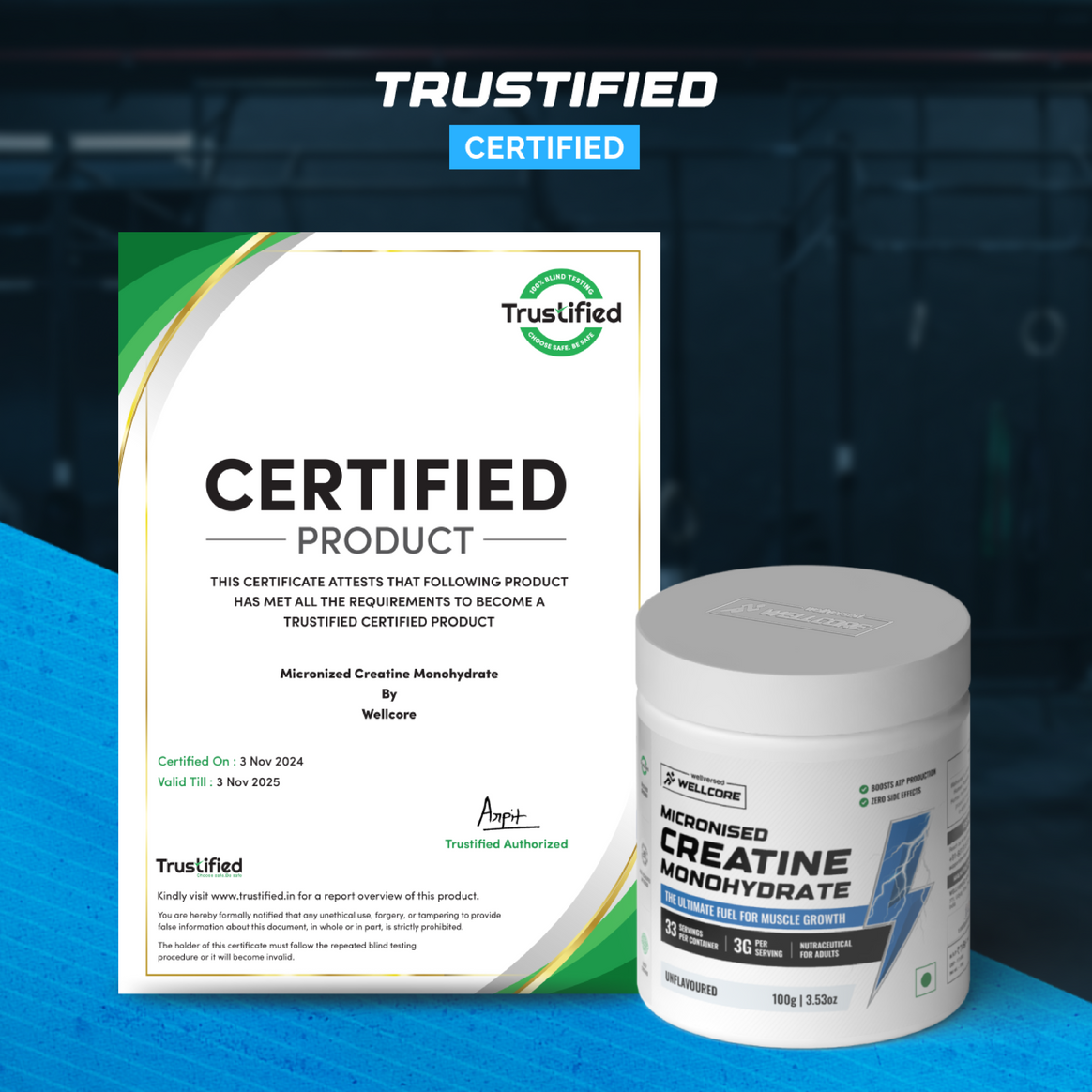 embossing_logo_box_ELI-3_-_UF_33servings_-_Creatine_-_Listing_-_Wellcore_1164x1164 Wellcore - Micronised Creatine Monohydrate (100g, 33 Servings) - Image 2
