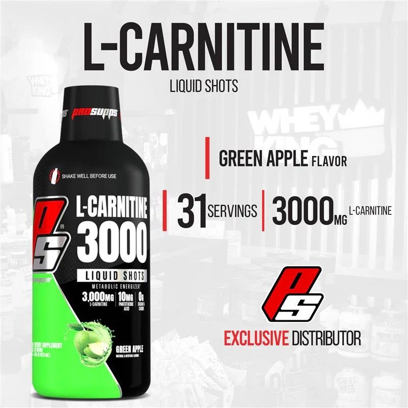 pro supps l carnitine 3000 mg liquid shots metabolic energizer | 30 serving pro supps l carnitine 3000 mg liquid shots metabolic energizer | 30 serving
