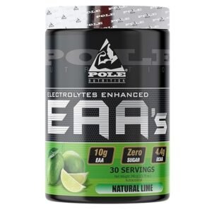 pole nutrition eaa electrolytes enhanced, zero sugar, natural lime flavour | 390g, 30 servings | premium amino acid & hydration formula