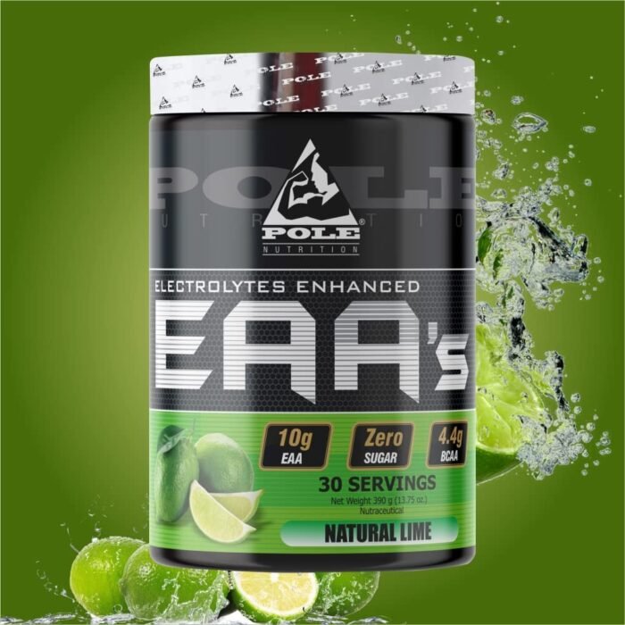 pole nutrition eaa electrolytes enhanced, zero sugar, natural lime flavour | 390g, 30 servings | premium amino acid & hydration formula