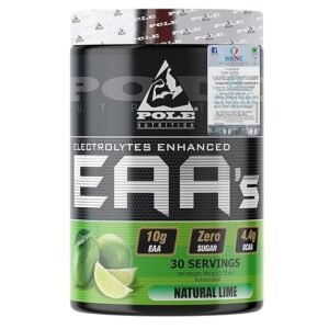 pole nutrition eaa electrolytes enhanced, zero sugar, natural lime flavour | 390g, 30 servings | premium amino acid & hydration formula