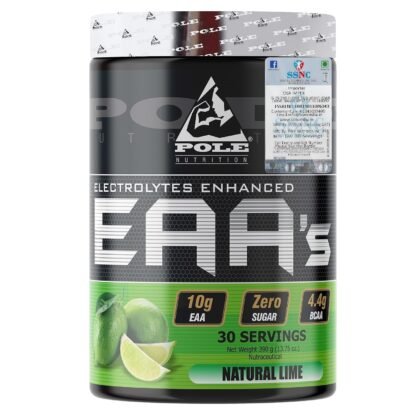 pole nutrition eaa electrolytes enhanced, zero sugar, natural lime flavour | 390g, 30 servings | premium amino acid & hydration formula