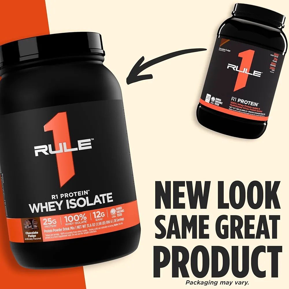 2025/08/1000389981.jpg rule 1 r1 protein whey isolate with 25g protein & 6g bcaa exclusively from isolated & hydrolyzed sources for workout recovery (5 pounds*, strawberries & crème)