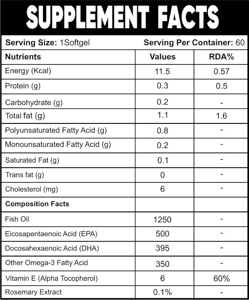 ripped up nutrition omega 3 deep fish sea oil triple strenth (60 capsules) 1250mg, 500mg epa and 395mg dha, essential nutrients, health benefits, ripped up nutrition omega 3 deep fish sea oil triple strenth (60 capsules) 1250mg, 500mg epa and 395mg dha, essential nutrients, health benefits,